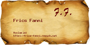 Frics Fanni névjegykártya