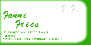 fanni frics business card